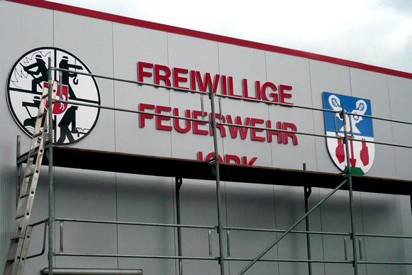 Buchstaben Schriftzug Feuerwehr Jork
