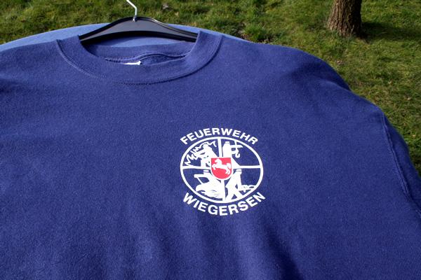 Pullover Beflockung Feuerwehr Wiegersen