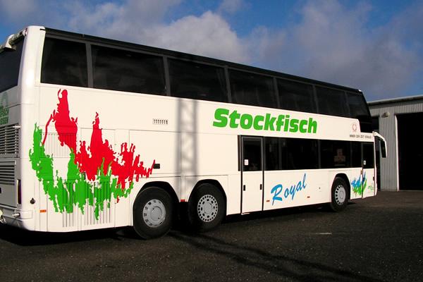 Reisebus Werbedruck Fa. Stockfisch