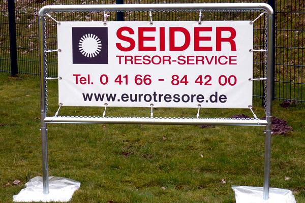 Beschilderung mit Plane Seider Tresor Service