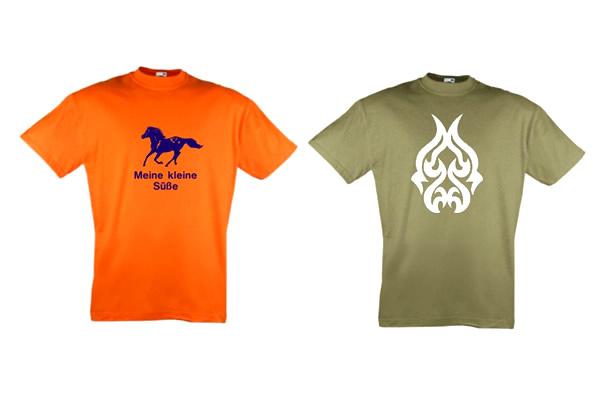T-Shirt Druck mit Tribals und Motiven